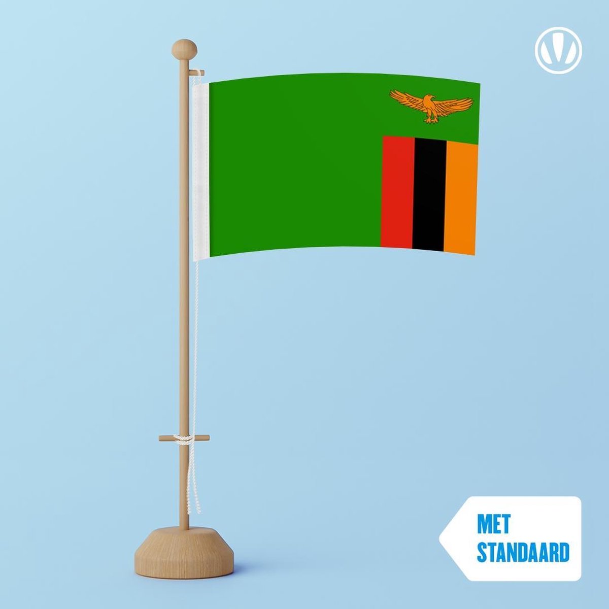 Tafelvlag Zambia 10x15cm | met standaard